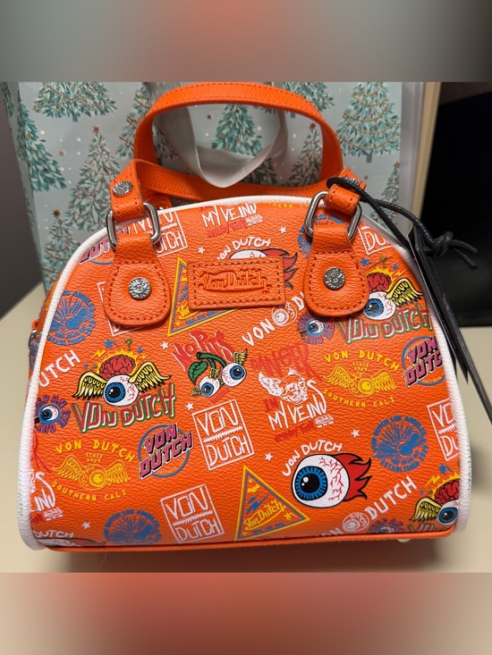 Von Dutch Handbags - Von Dutch Jax Small Bowling Bag – Orange